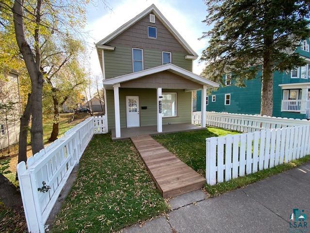 View of front facade featuring covered porch