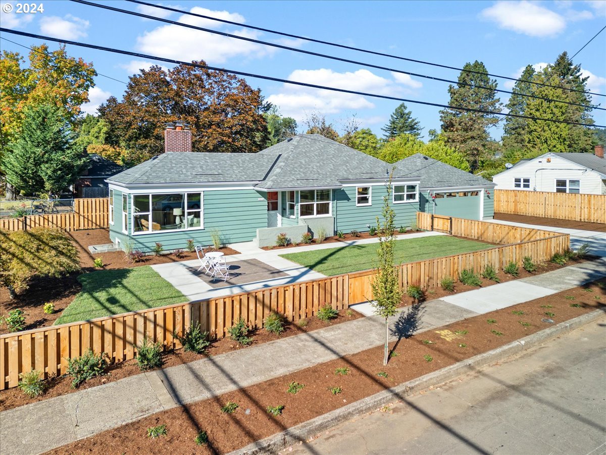 a view of a house with a patio