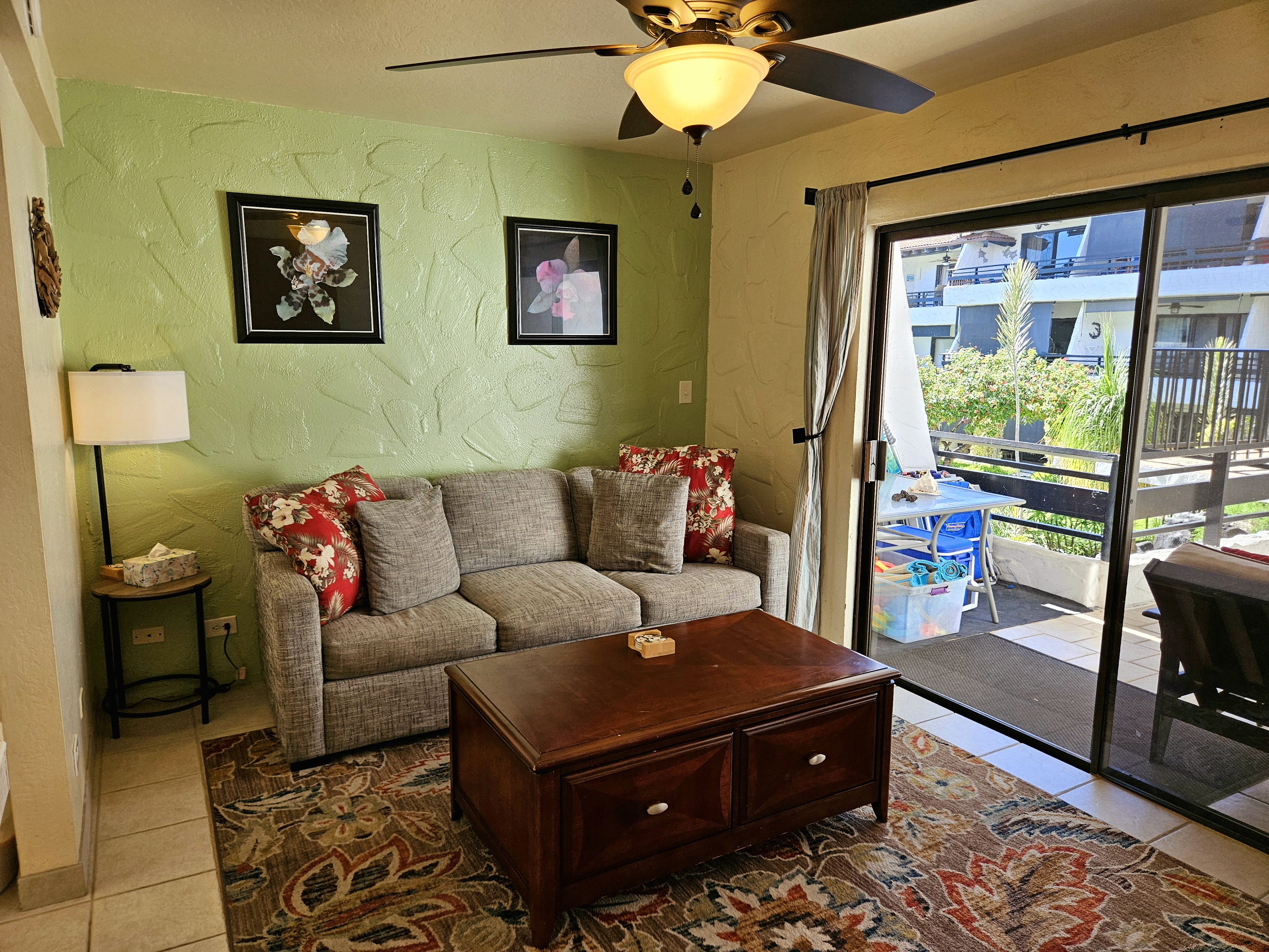 a living room with furniture