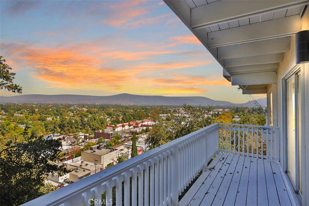 a view of city from a balcony