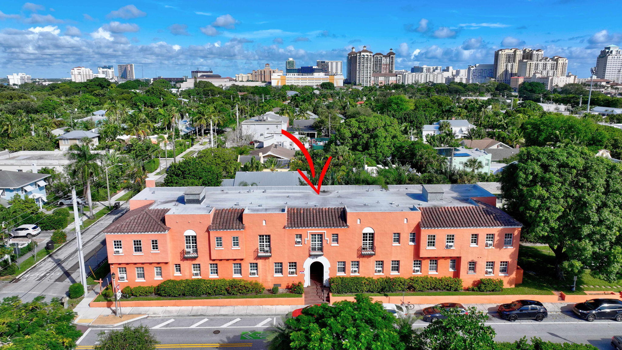 an aerial view of multiple houses