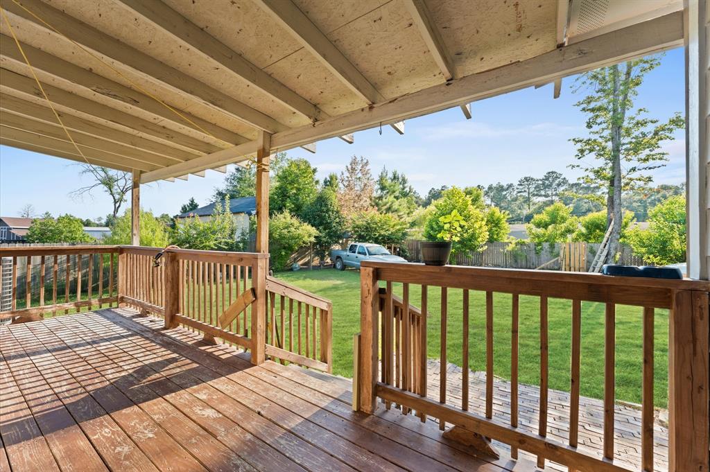 a view of a wooden deck