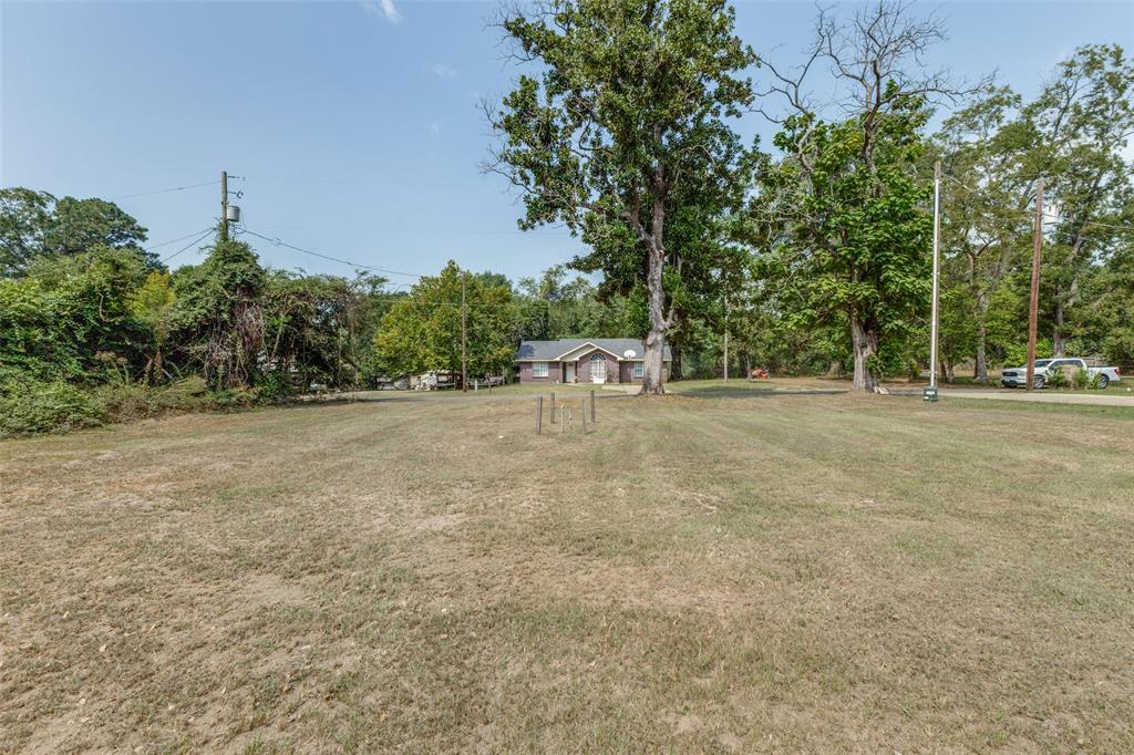 a view of some trees with an outdoor space