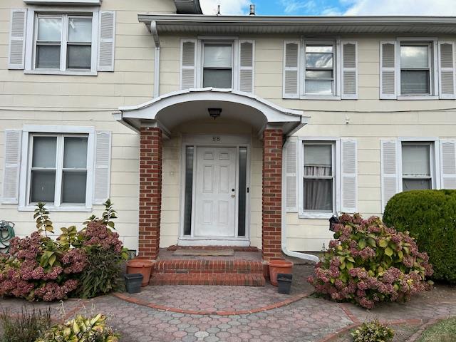 a front view of a house