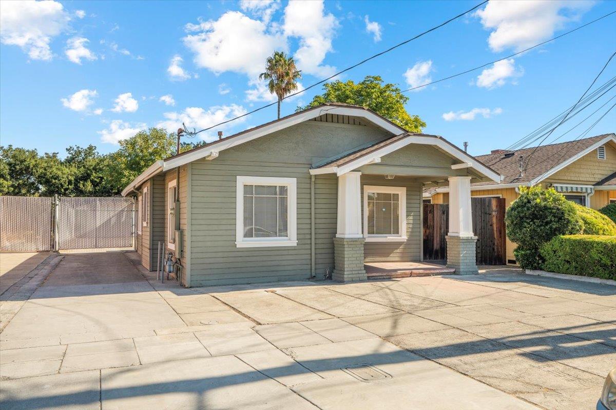 a front view of a house with a garage