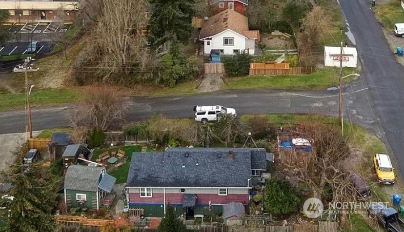 an aerial view of multiple house