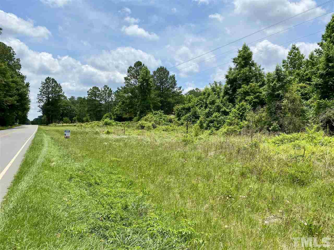 a view of a field with plants and trees