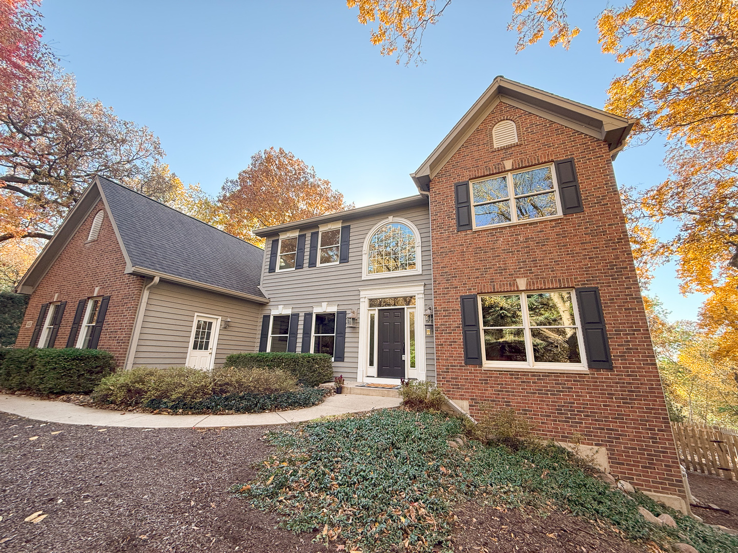 a front view of a house with windows