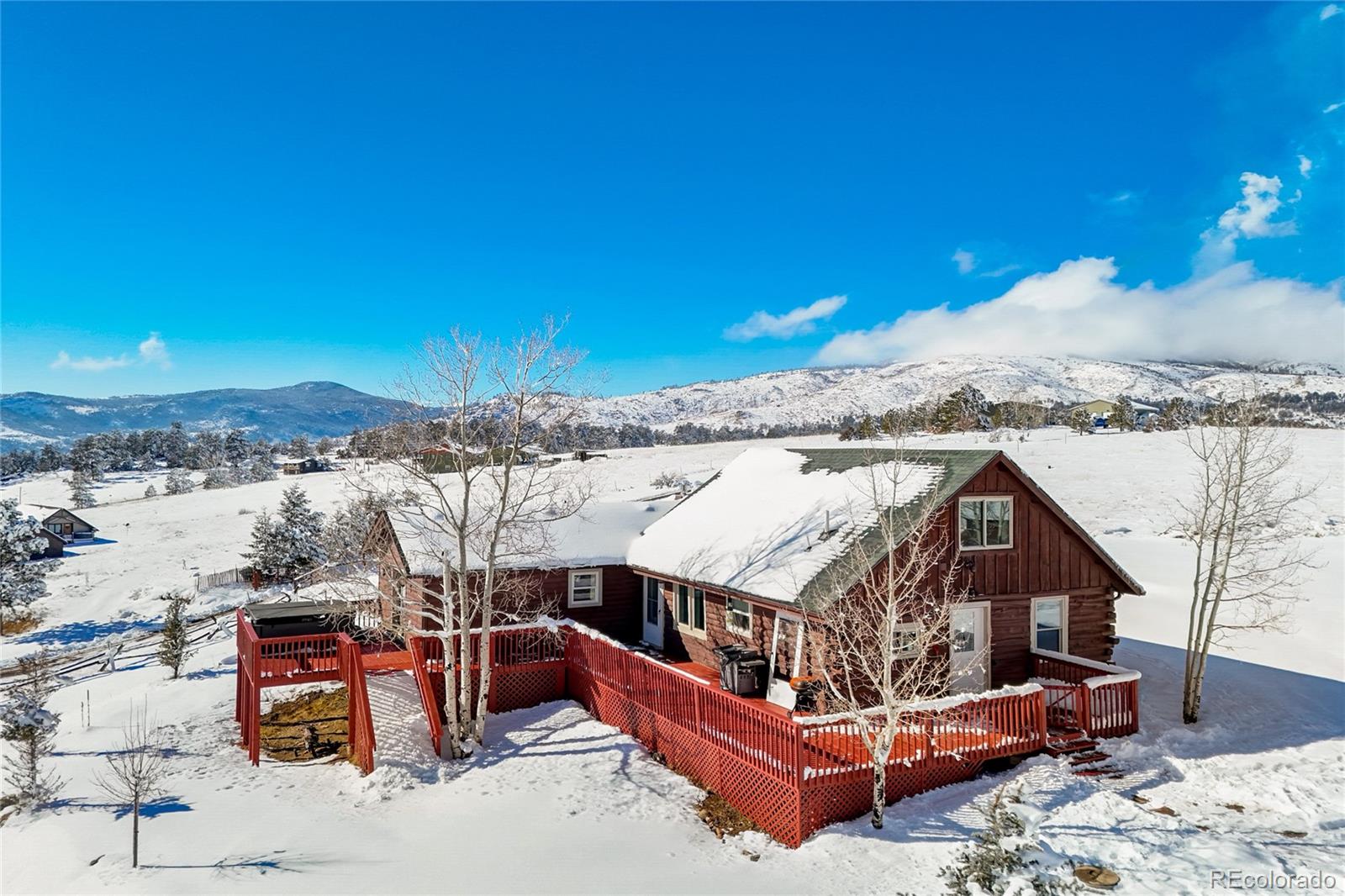 a view of a terrace with a snow