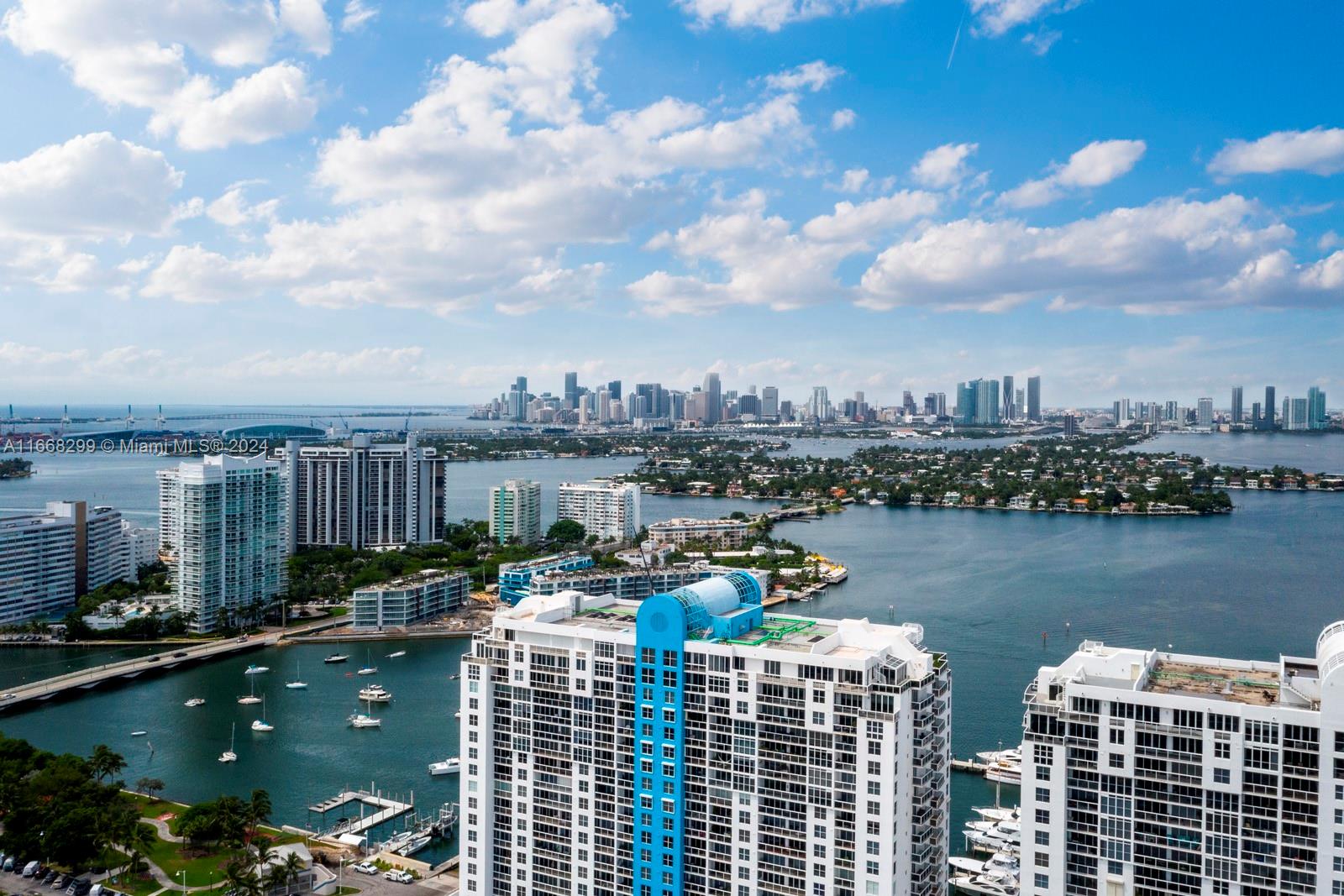 a city view with tall buildings