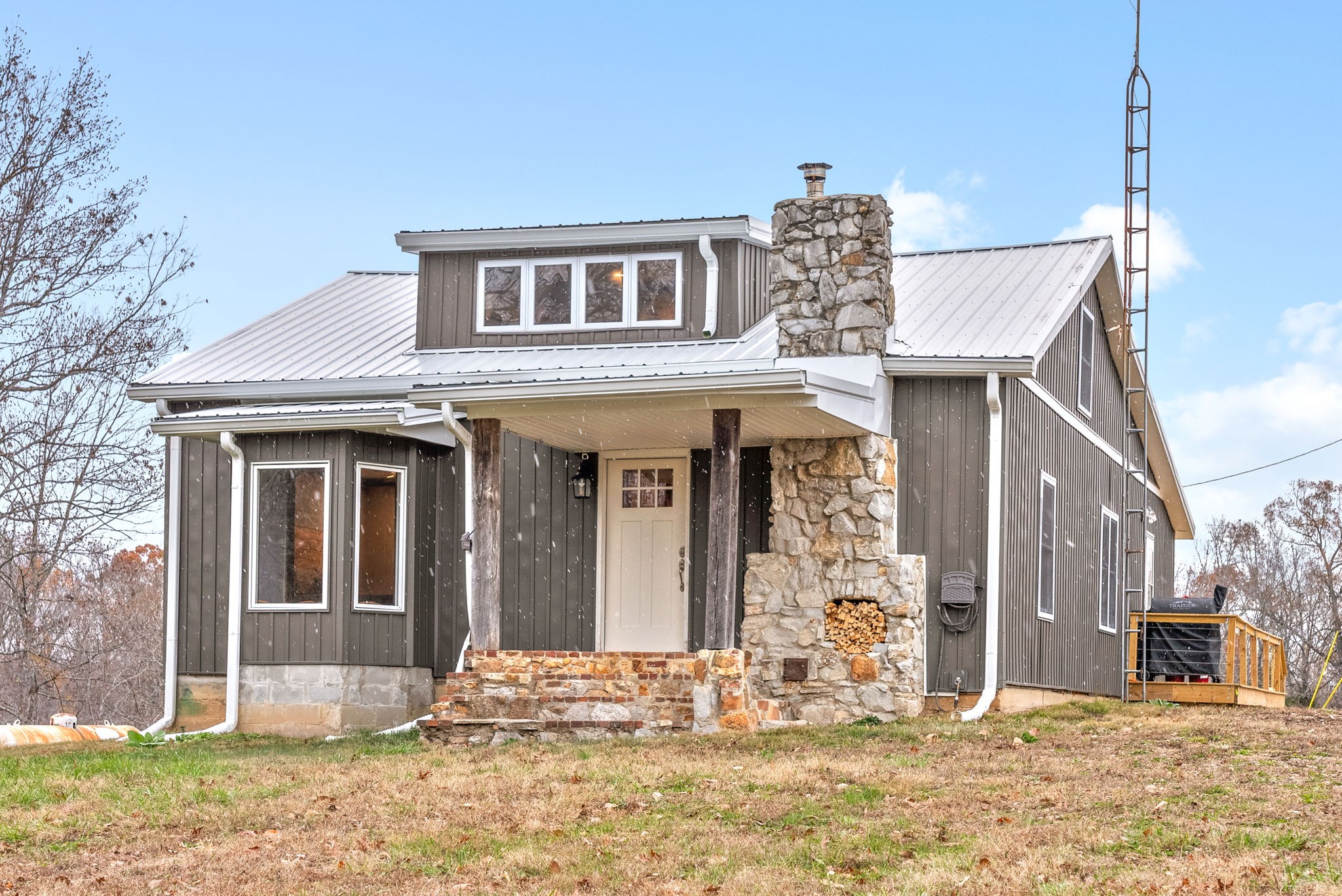 a front view of a house