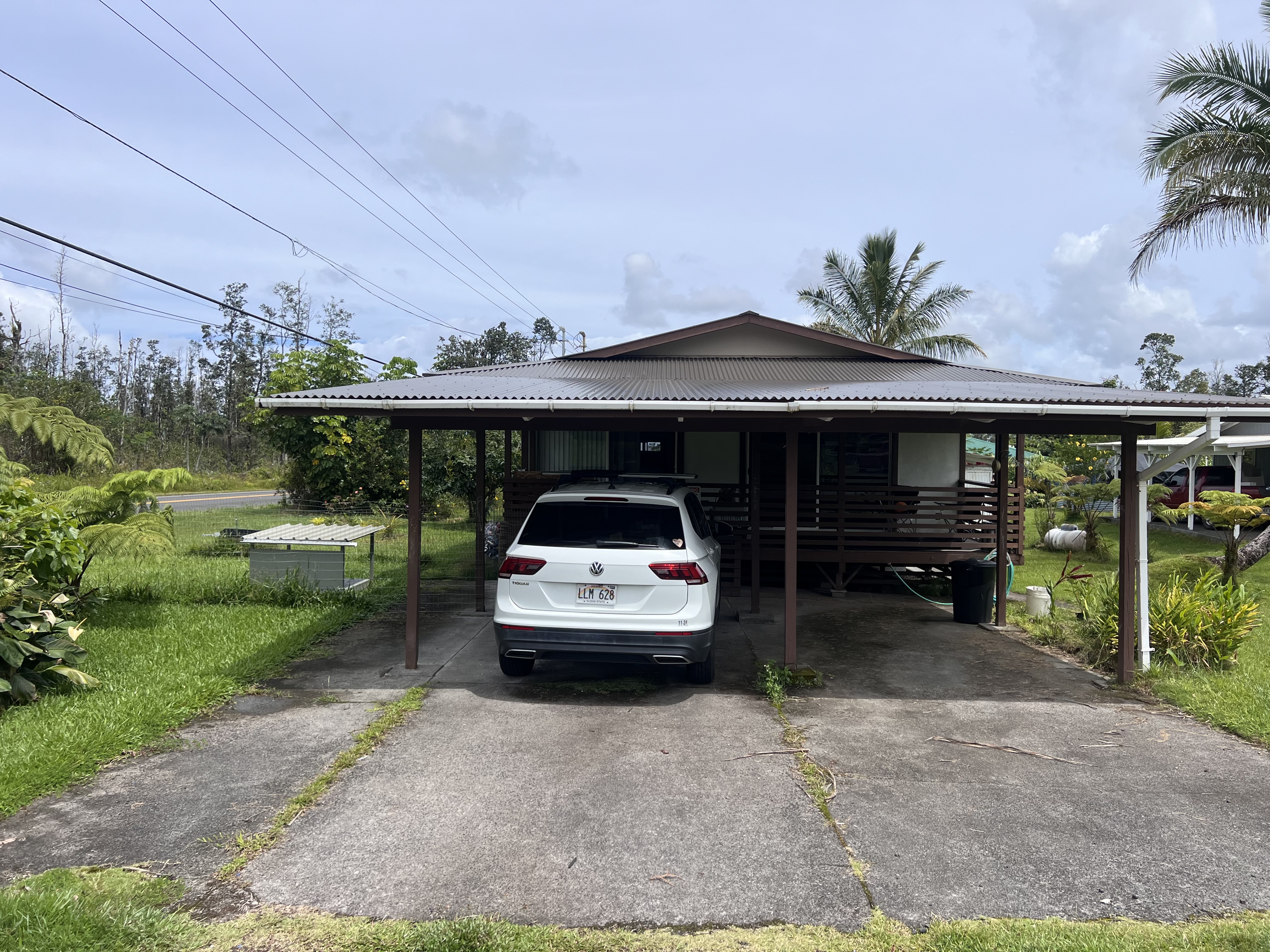 a car parked in front of a house