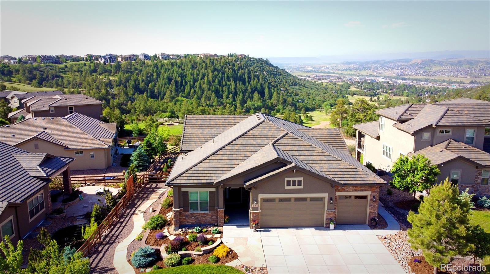 an aerial view of a house