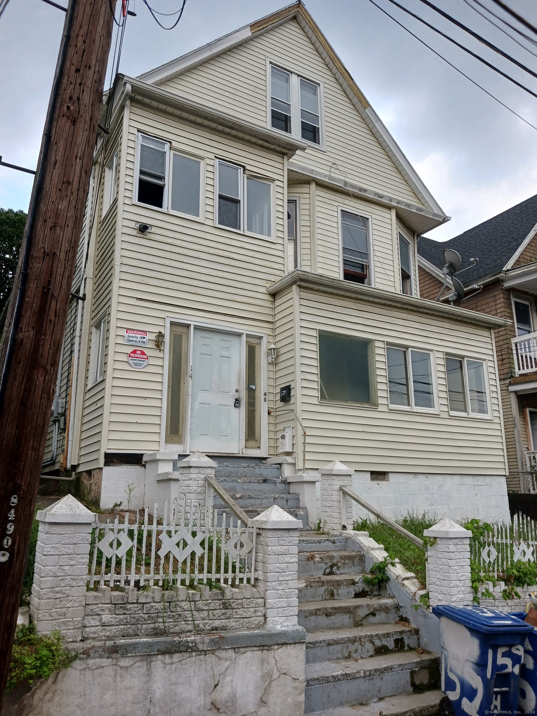 a front view of a house with windows