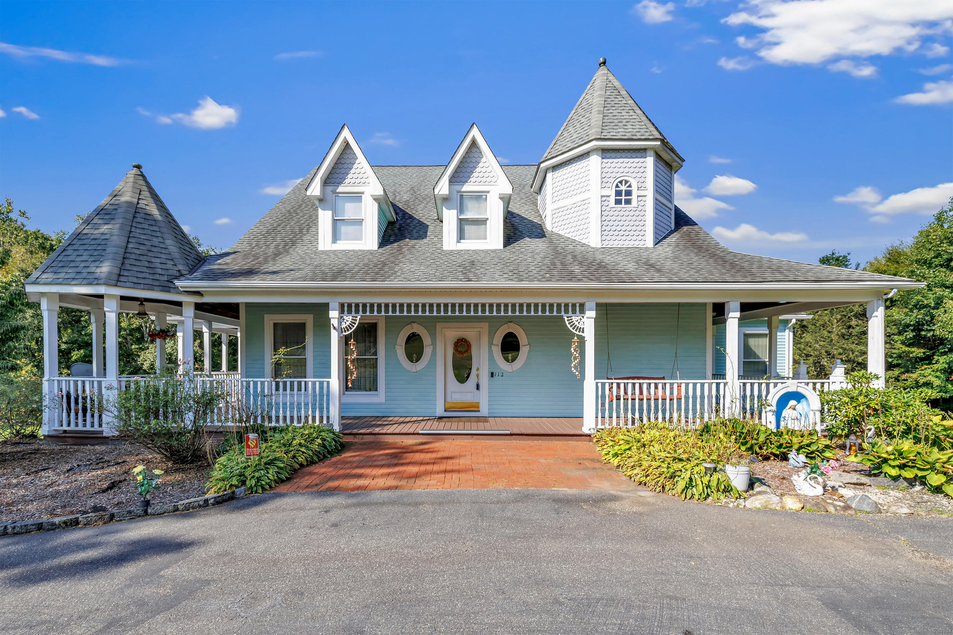 front view of a house with a porch