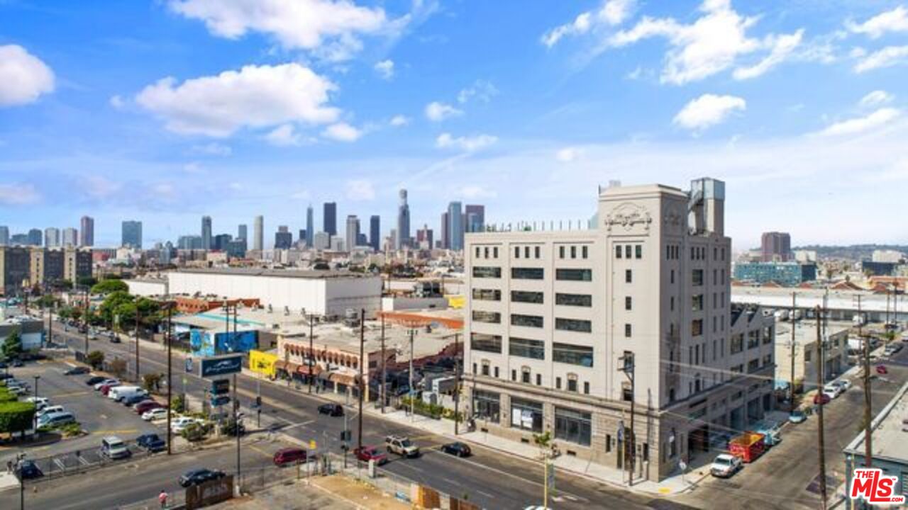 a view of a city with tall buildings