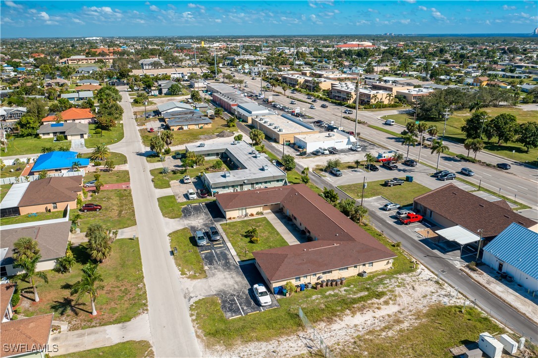 an aerial view of a city