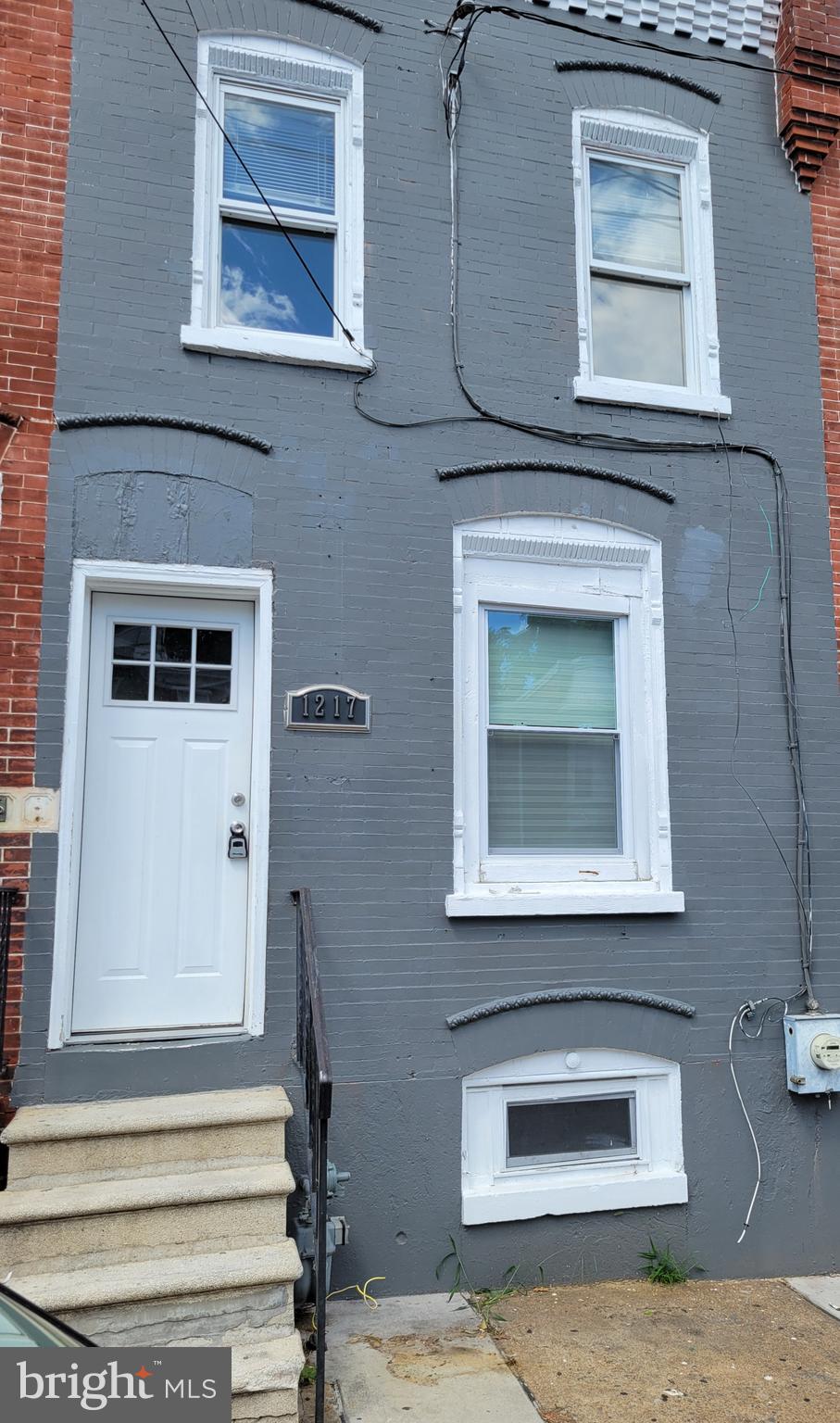 a front view of a house with a window