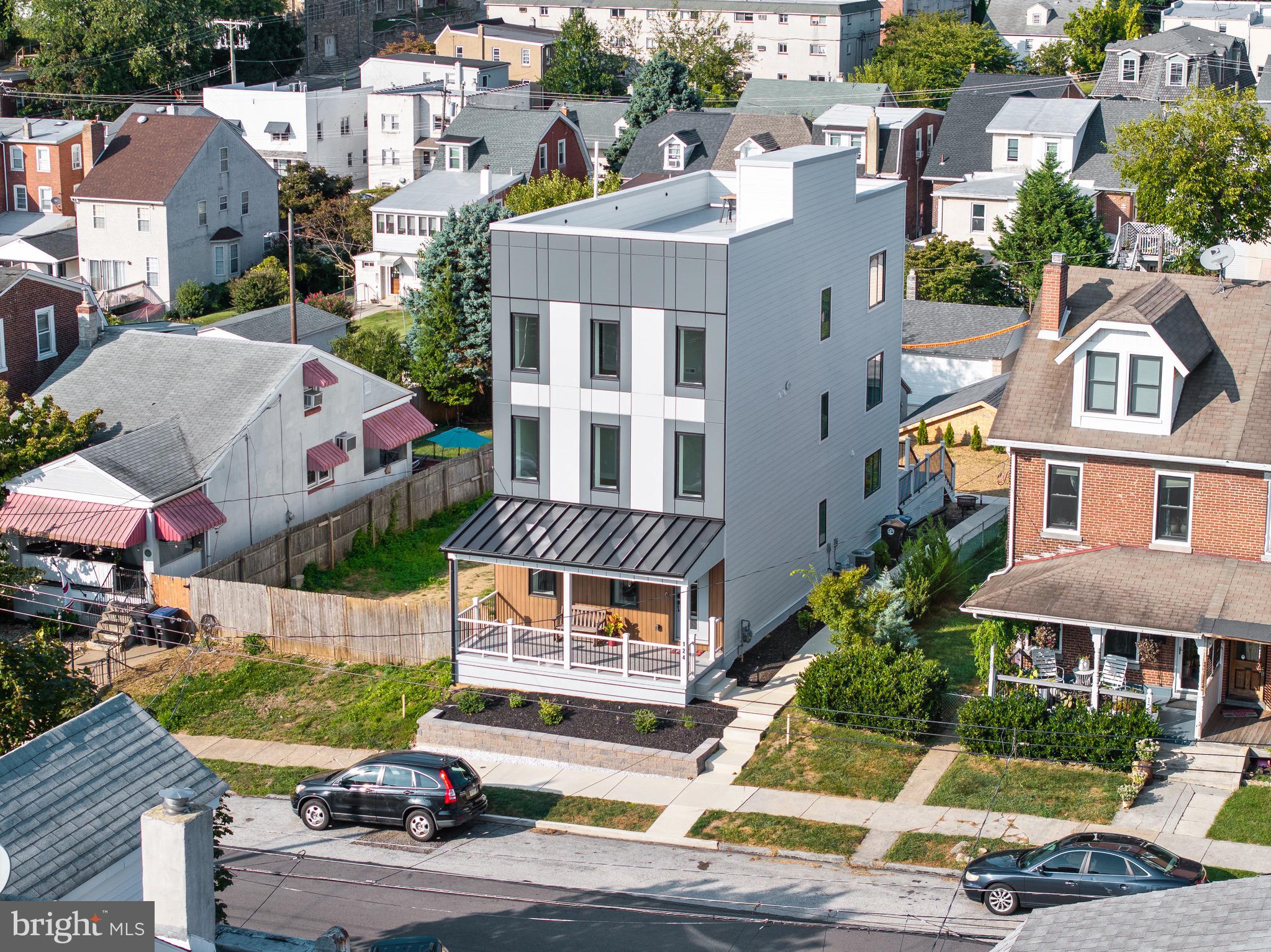 a aerial view of multiple houses