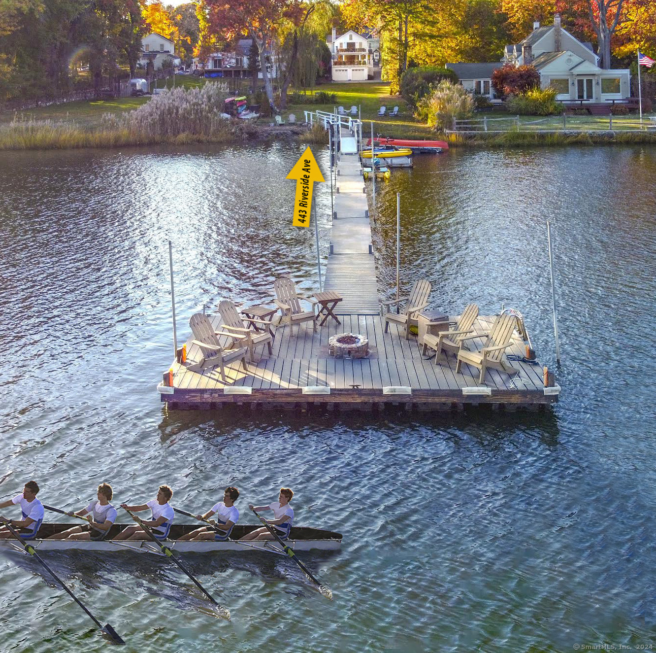 a view of a lake with a car parked