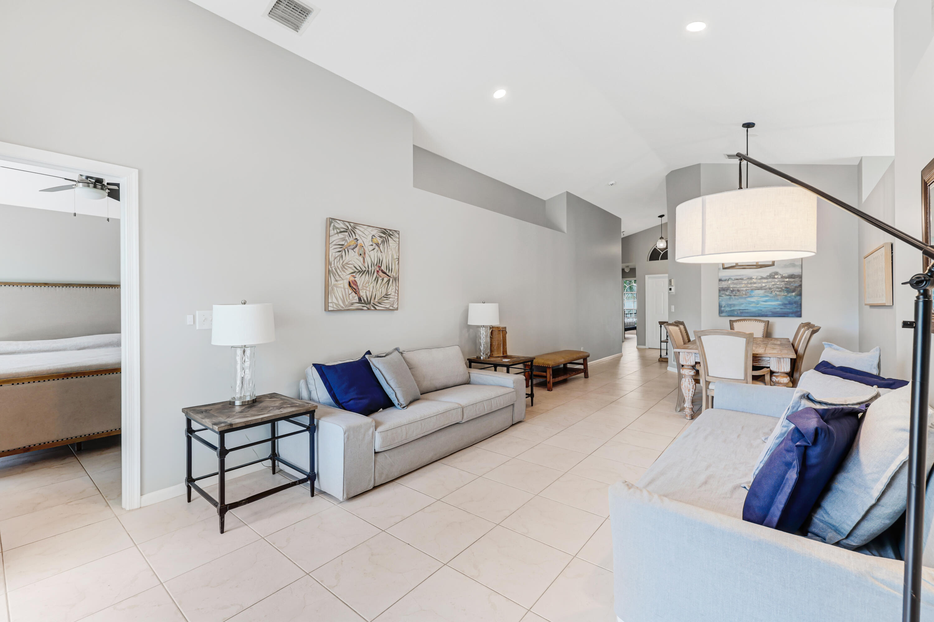 a living room with furniture