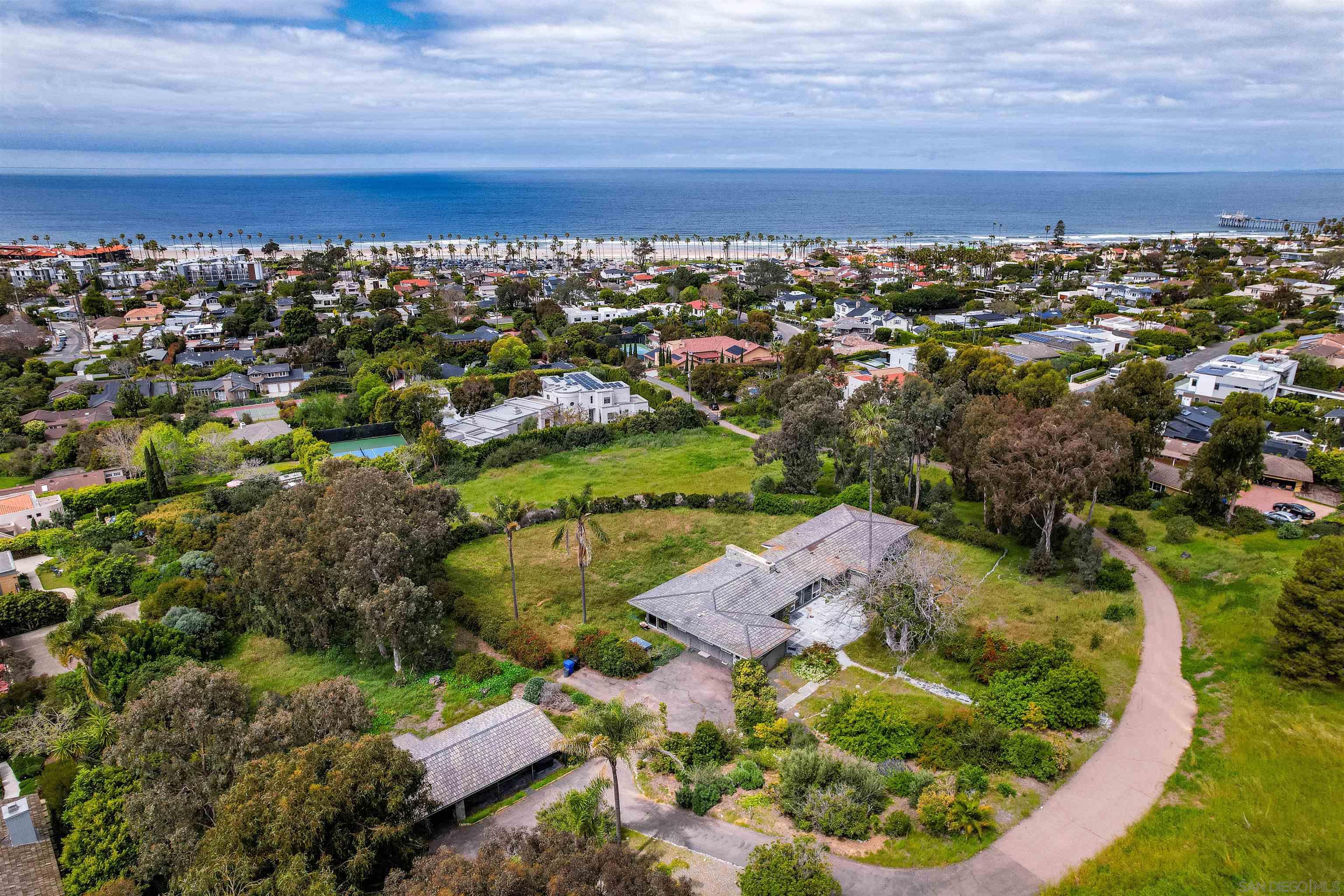 an aerial view of a house