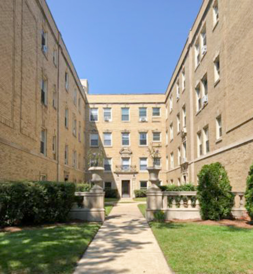 a front view of a building