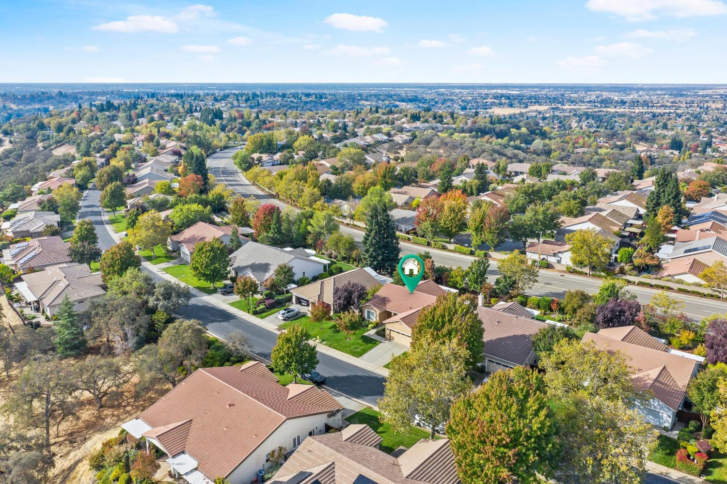 an aerial view of multiple house