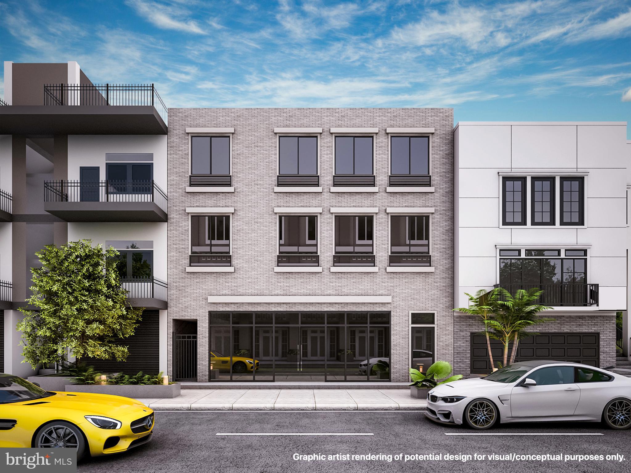 a car parked in front of a building