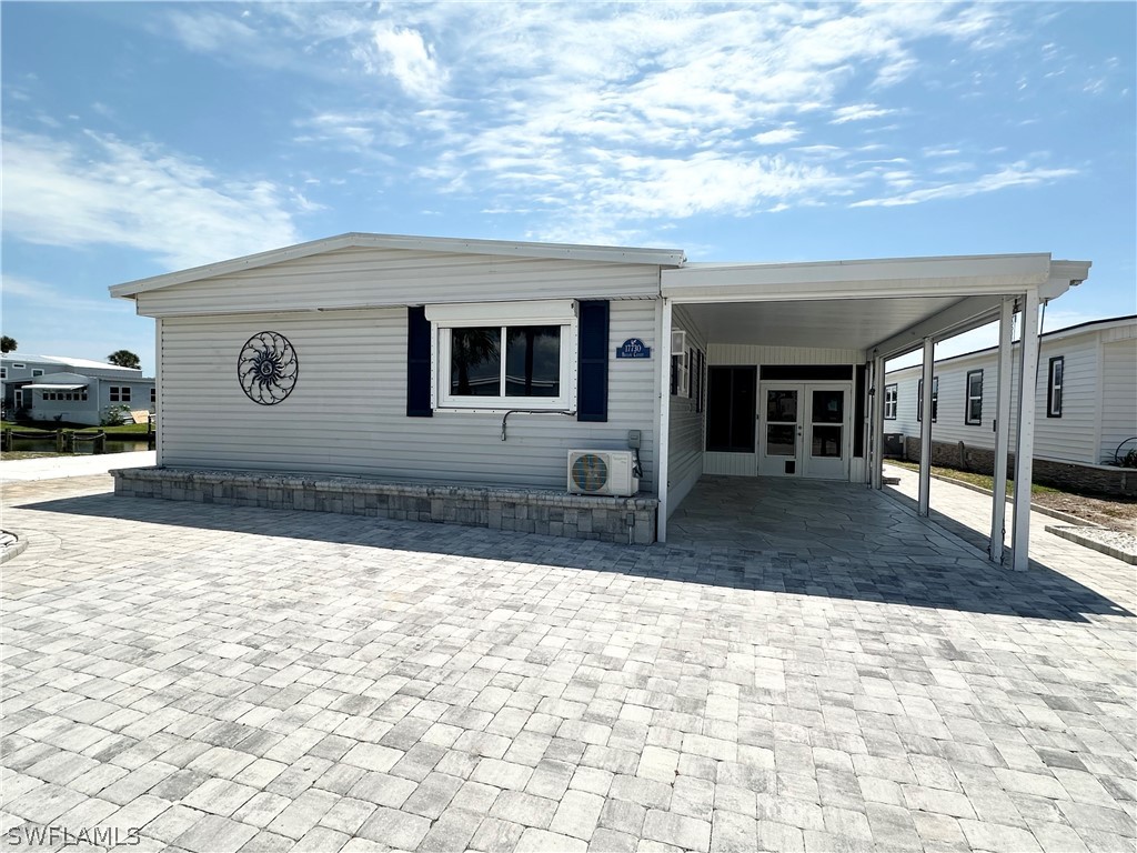 a view of a house with a patio