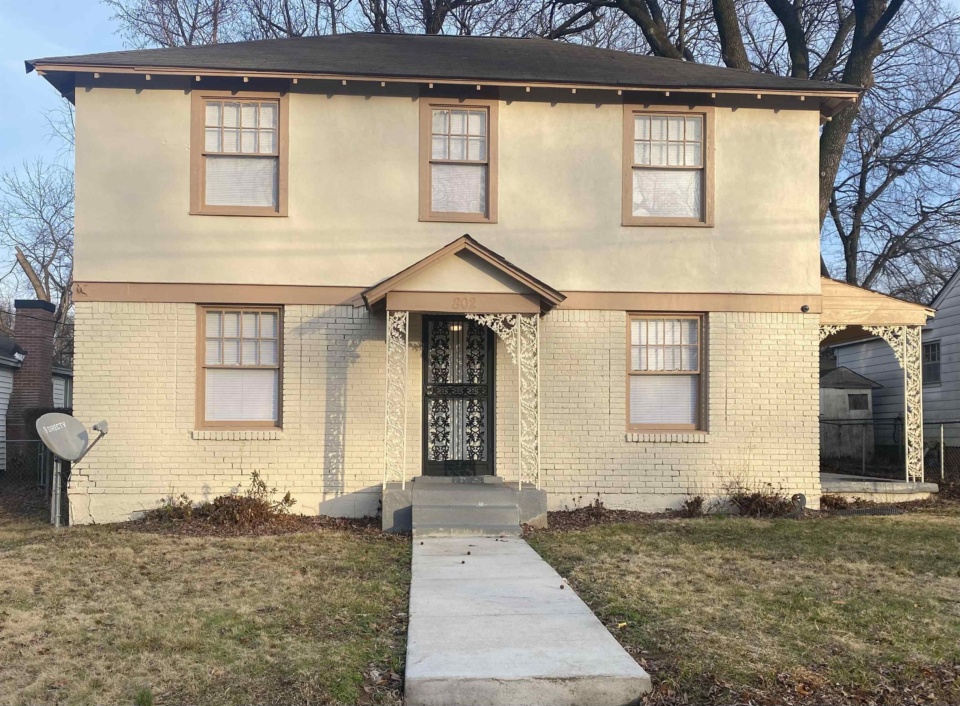 a front view of a house