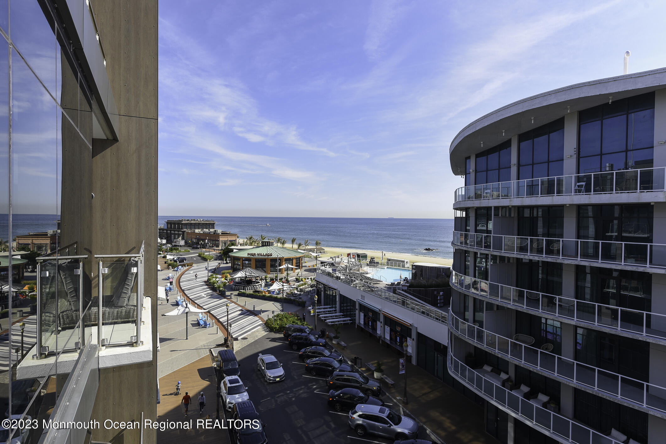 a view of a balcony with city view