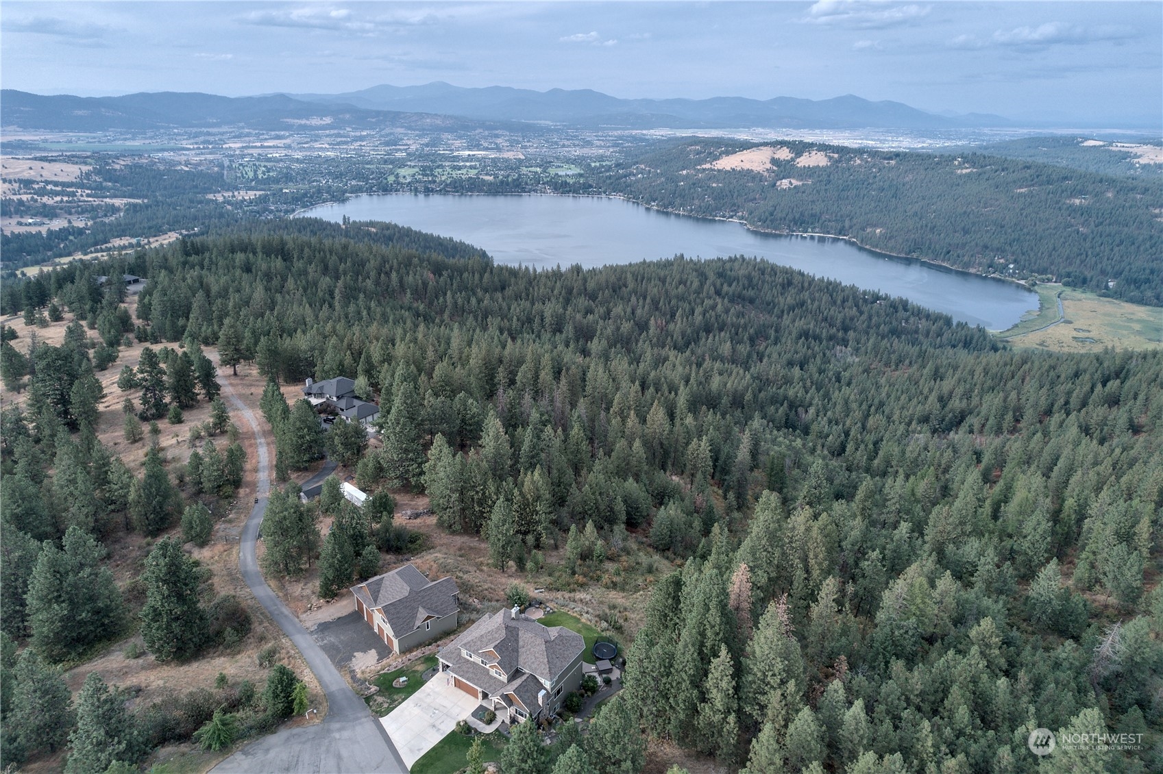 an aerial view of multiple house