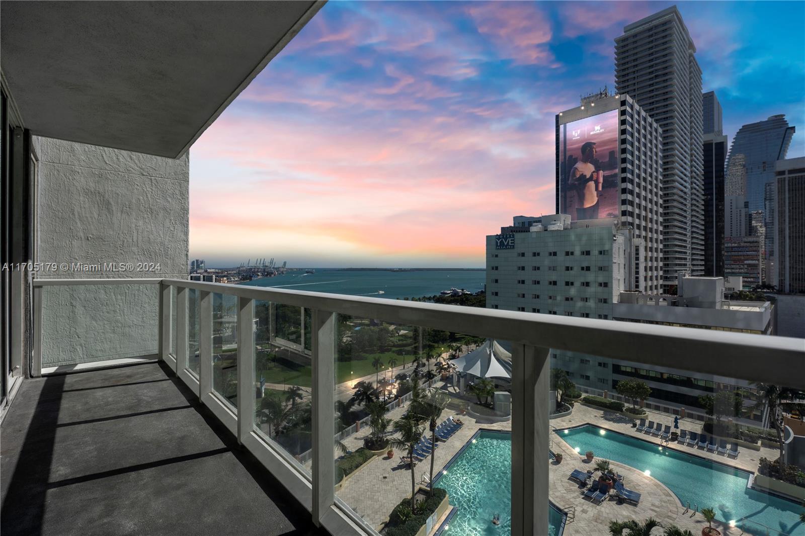 a view of balcony with city view