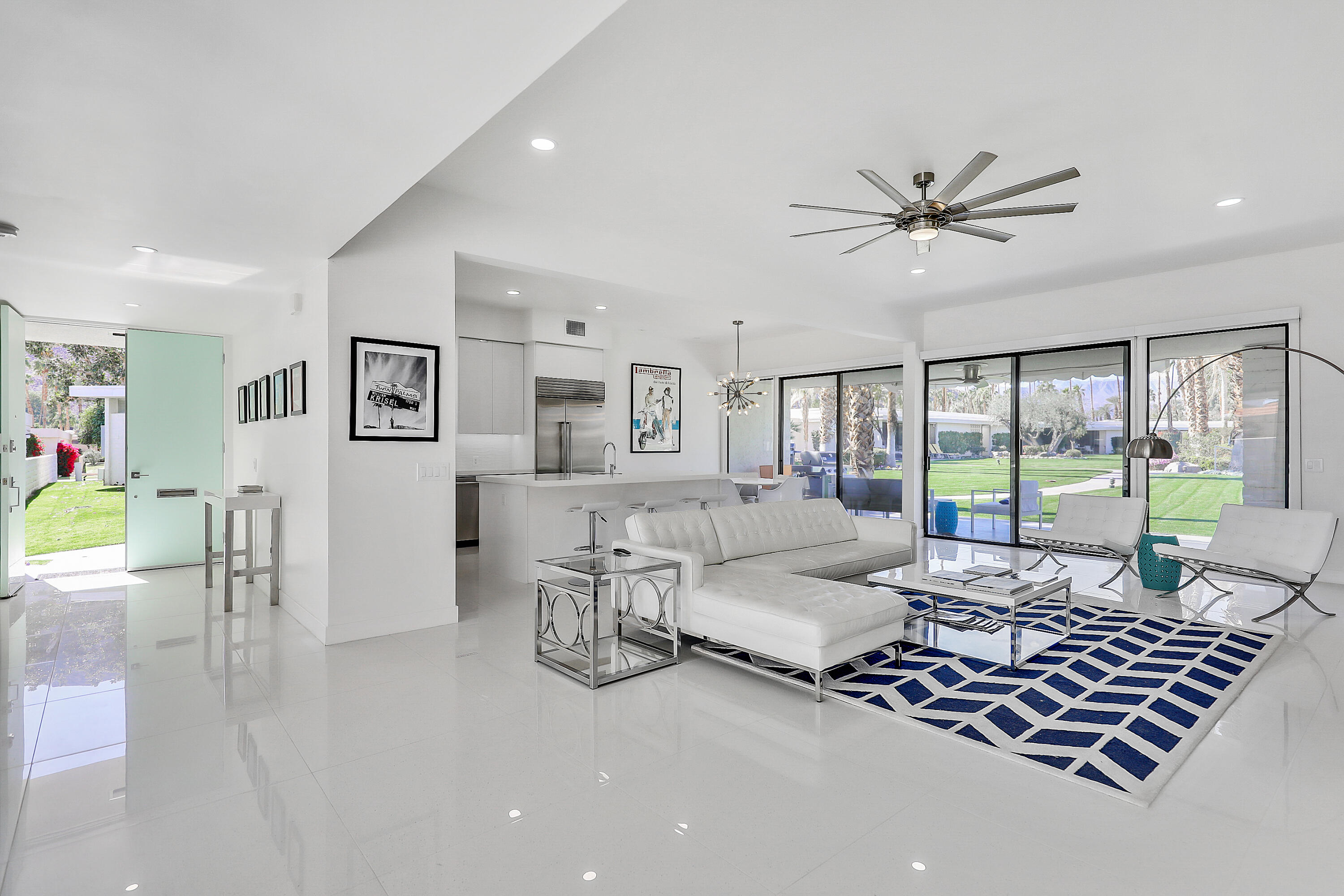 a living room with furniture