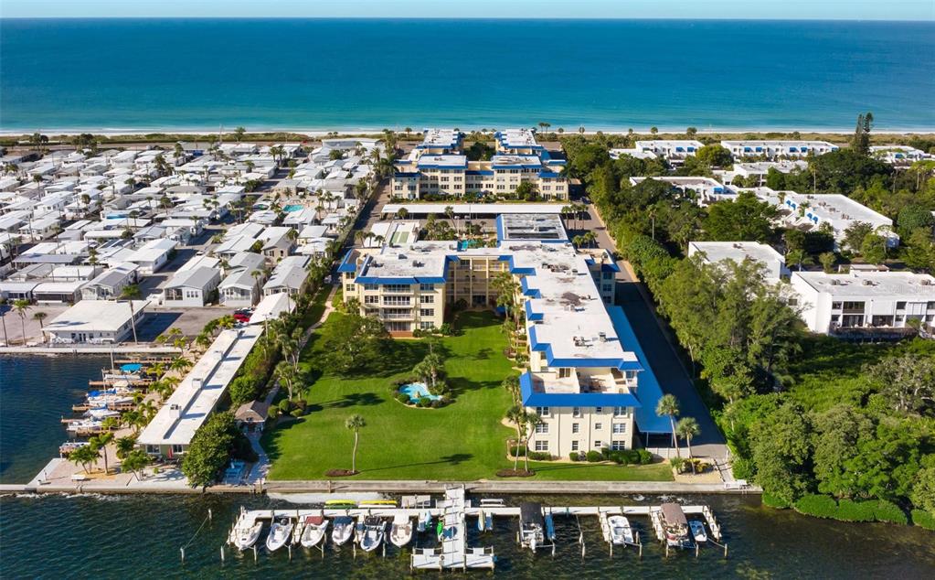 an aerial view of multiple house