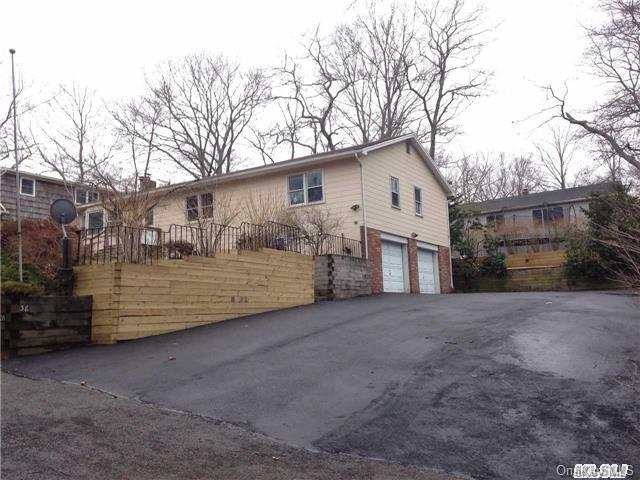 Driveway and huge garage