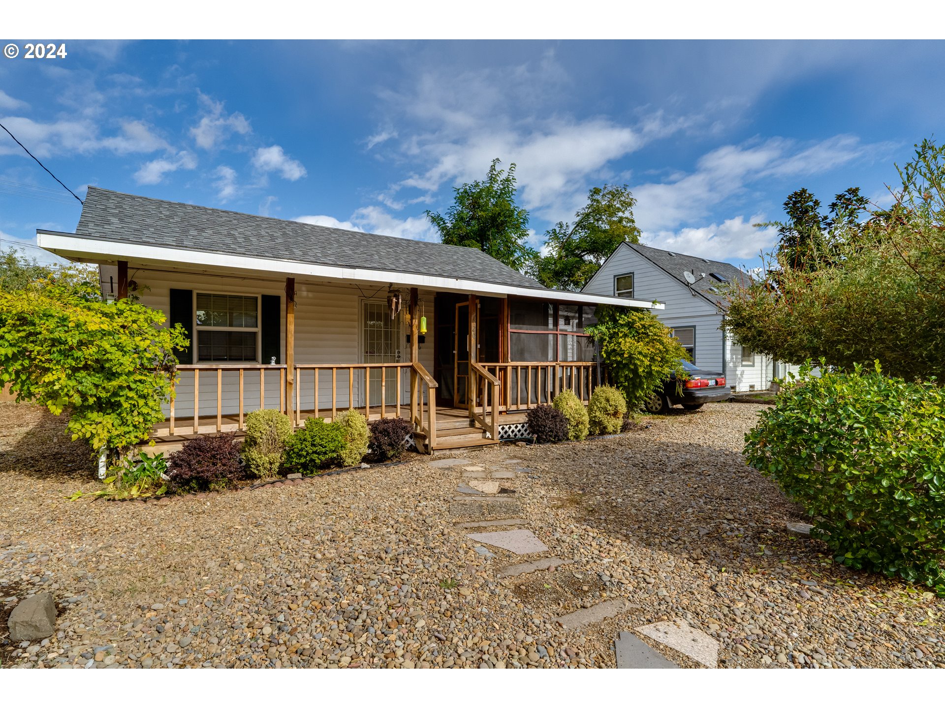 a view of a house with a patio