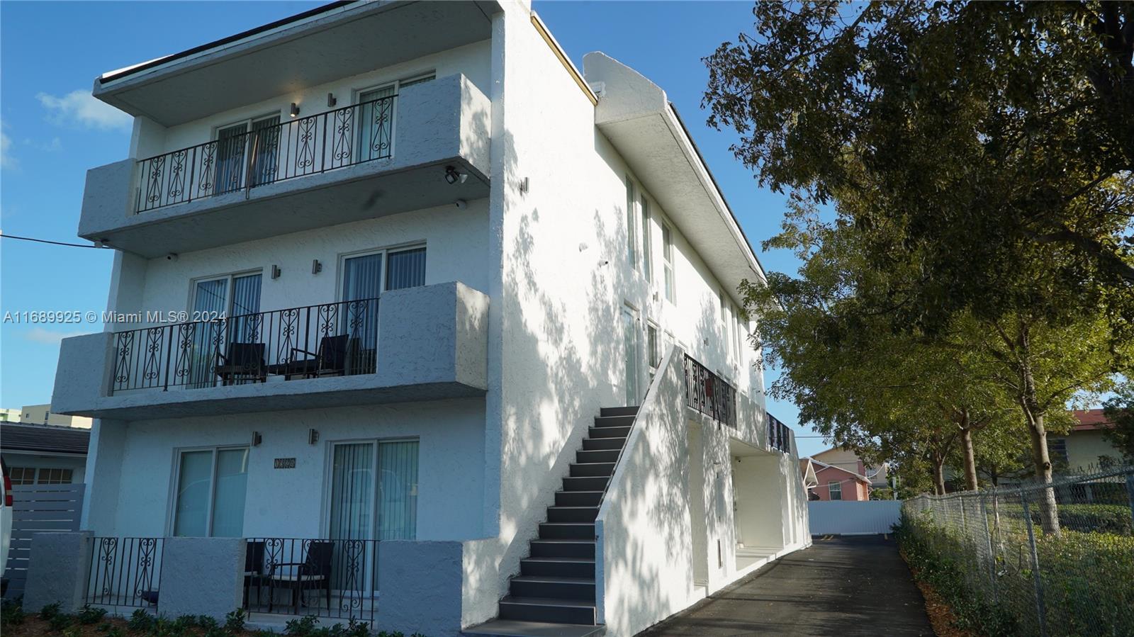 a view of a house with a staircase