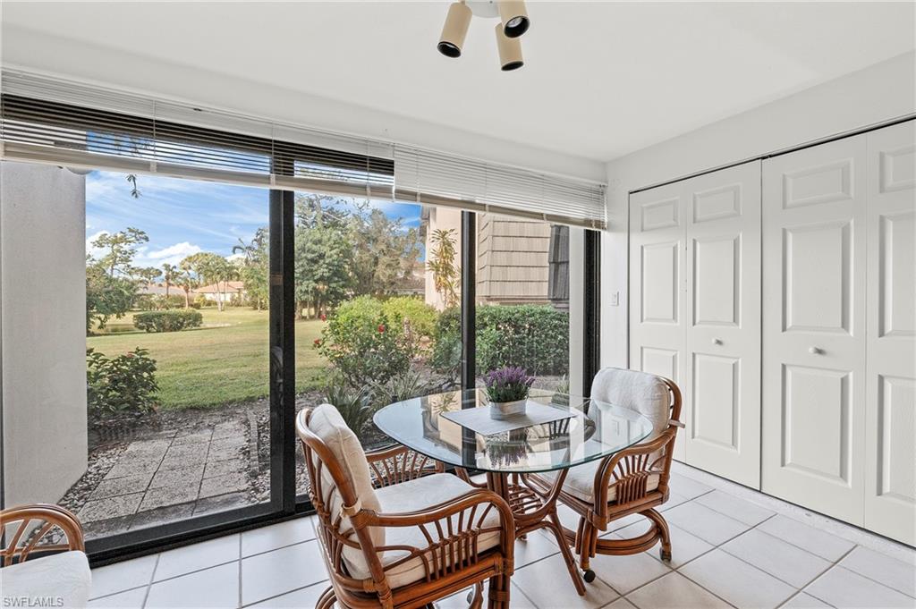 View of tiled dining area