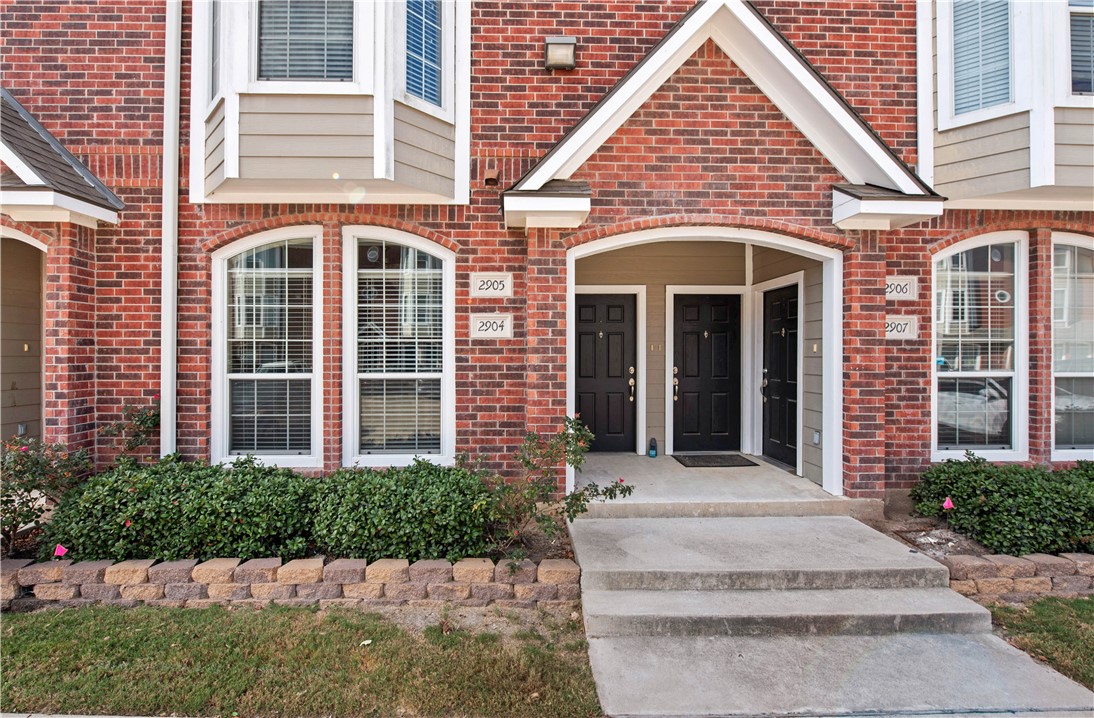 front view of a brick house