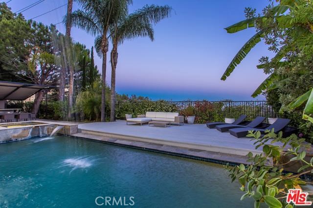 Pool area at dusk