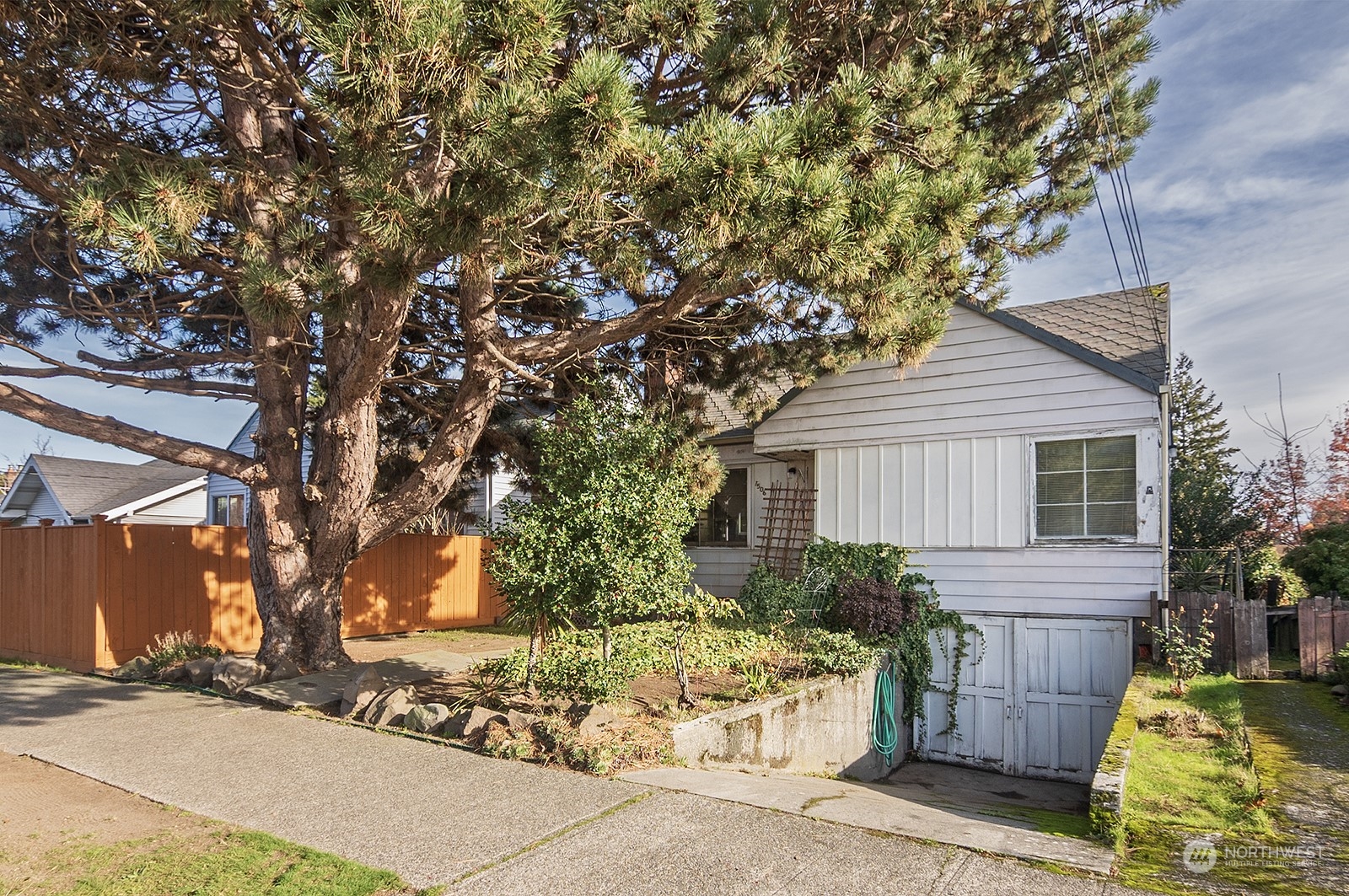 front view of house with a tree