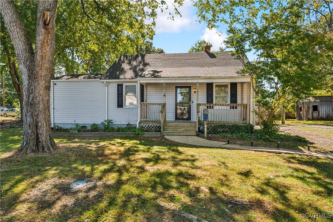 front view of a house with a yard