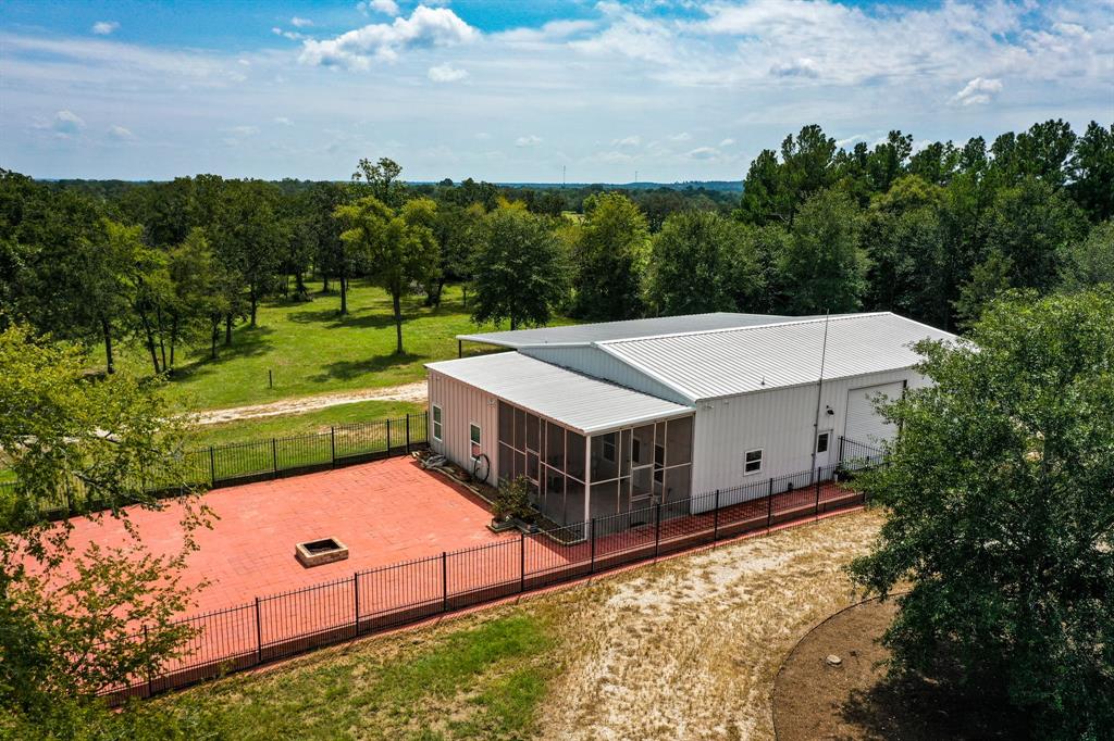 an aerial view of a house