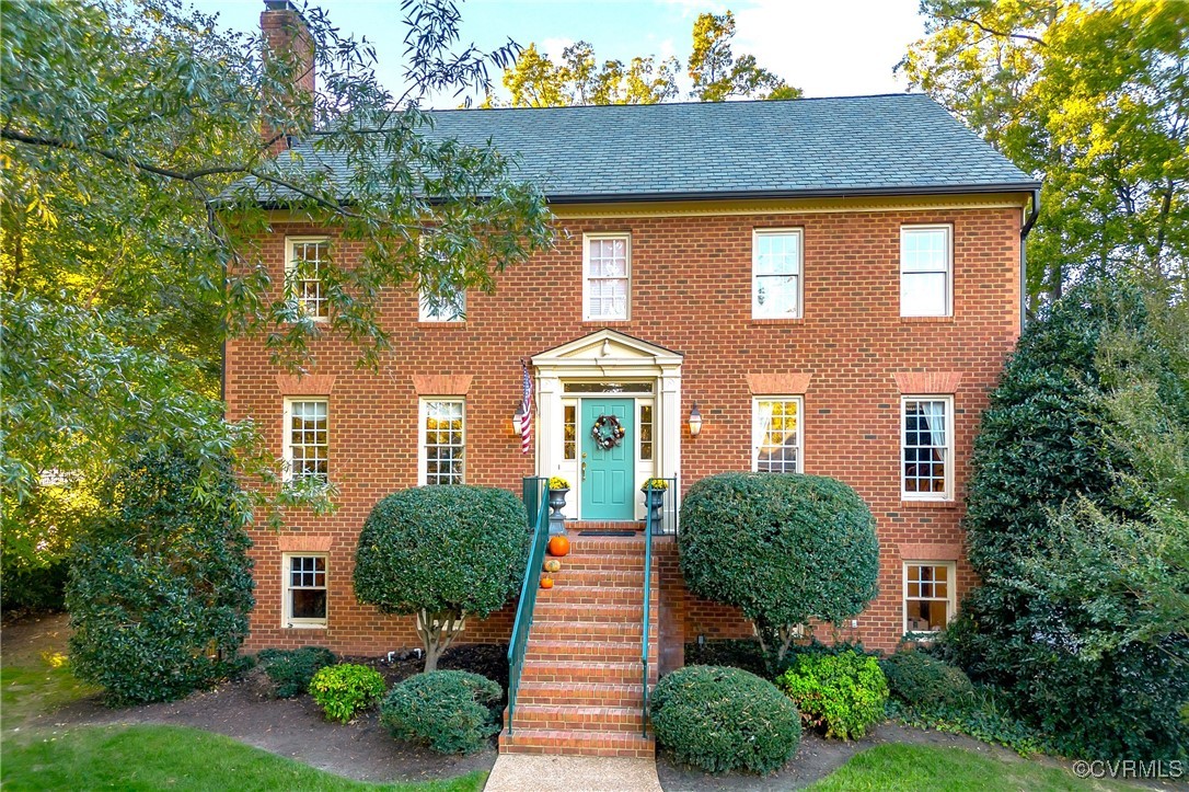 a front view of a house