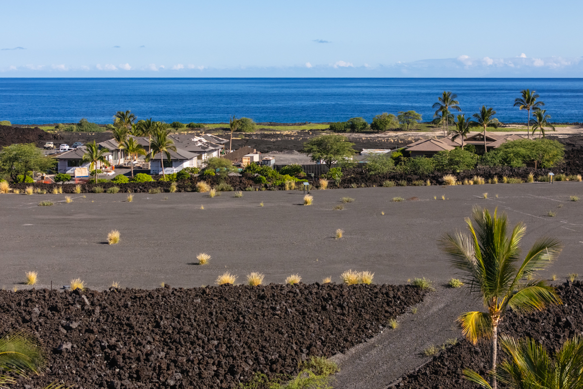 a view of a ocean with a building