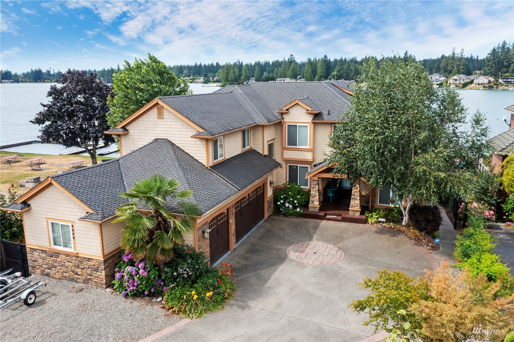 front view of a house with a yard