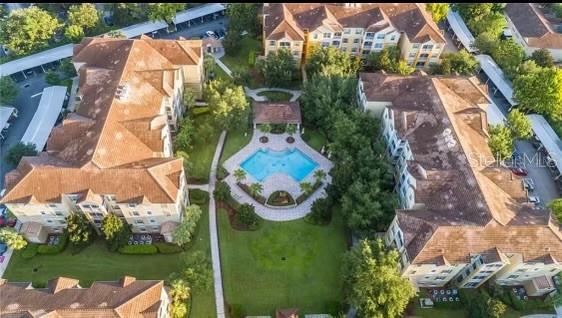 an aerial view of a house having outdoor space