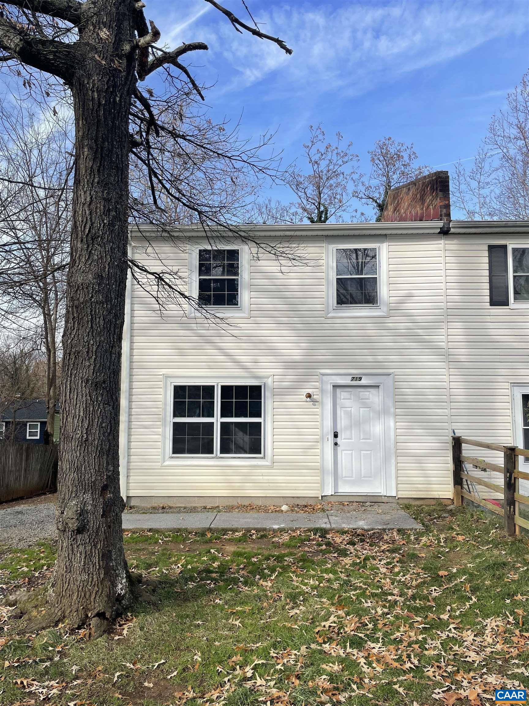 a front view of a house with windows